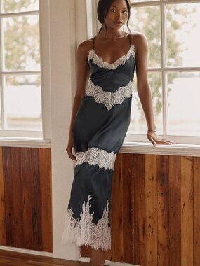 LyreBird Silky Lace Midi Dress